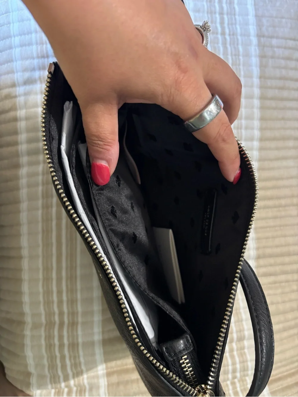 kate spade Black Pebbled Leather Messenger Crossbody